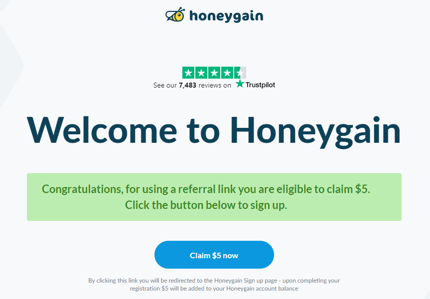 التسجيل في Honeygain