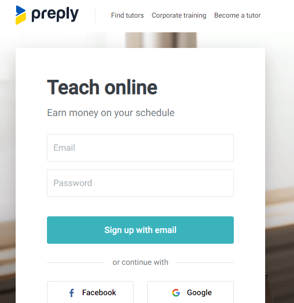 التسجيل في موقع Preply