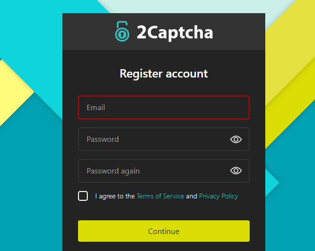 التسجيل في موقع 2Captcha